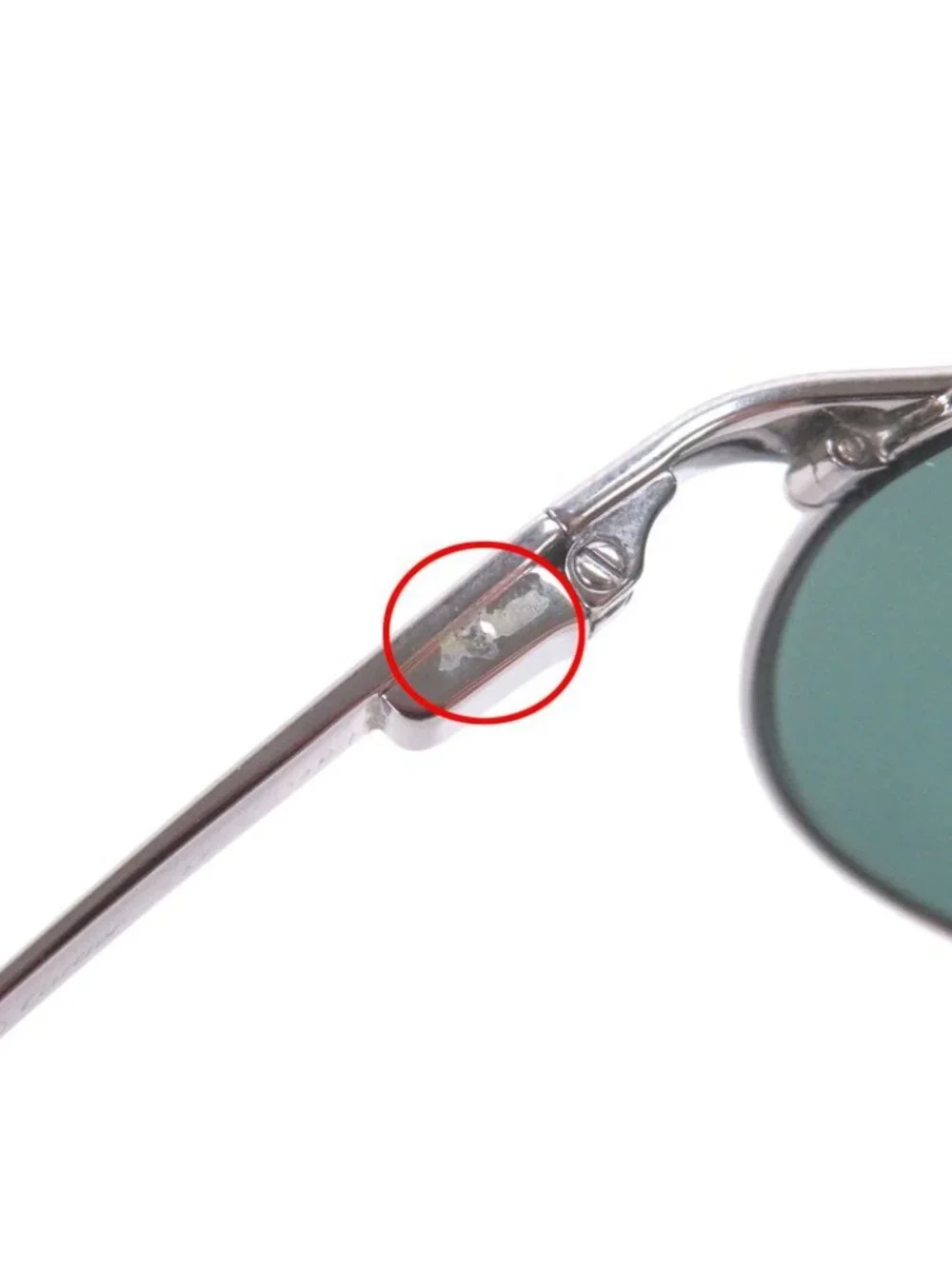 Cartier Vintage Santos Dumont Teardrop Sunglasses Silver Green Lenses 59 16